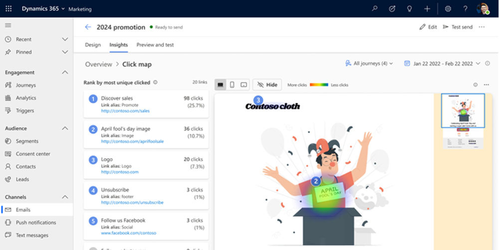 mailheatmap in Real Time Marketing.